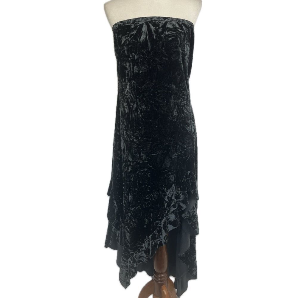 Silence + Noise Luna Crushed Velvet Strapless Dress Sz XL Whimsigoth Dark Fairy